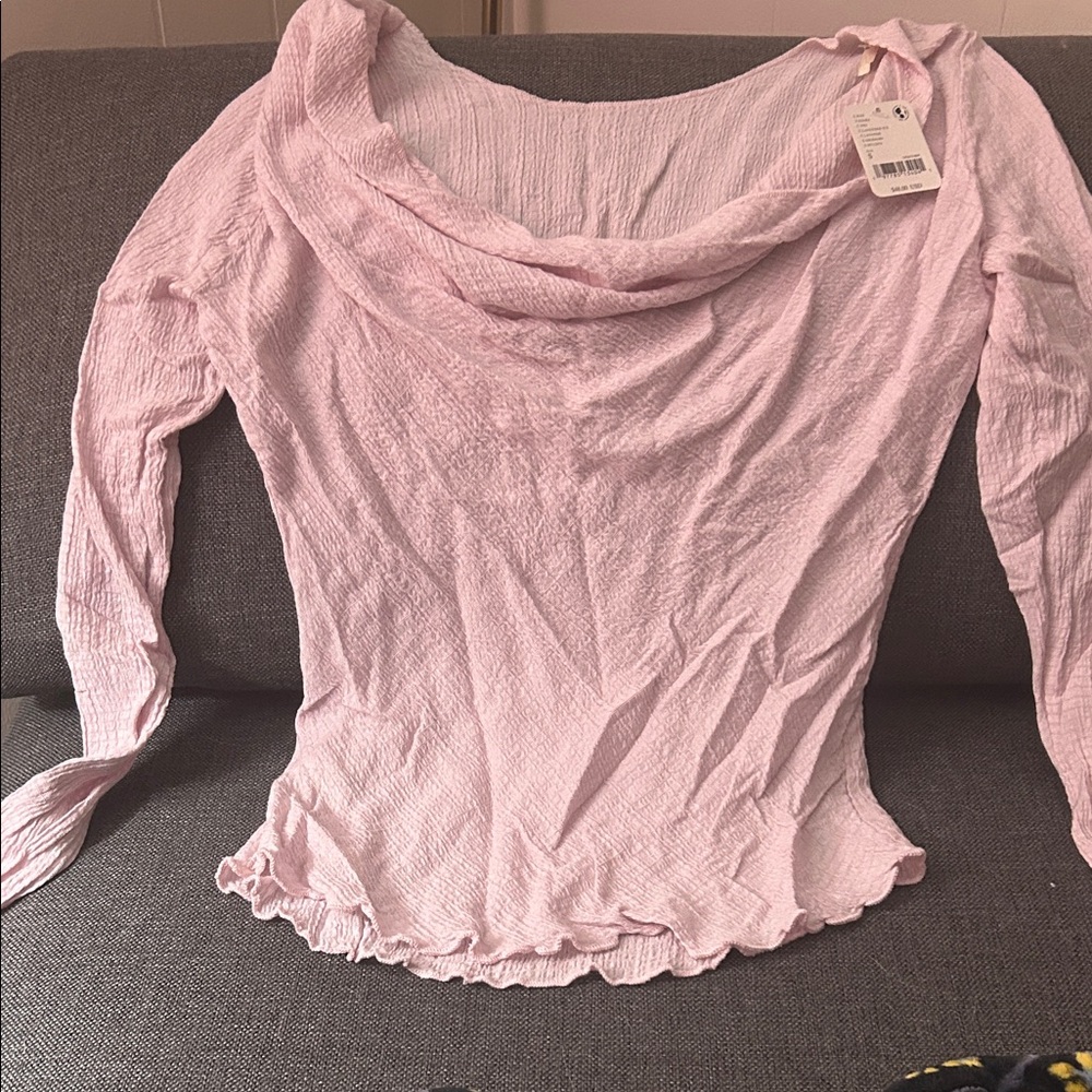 Free People Soft Lavender Textured Top